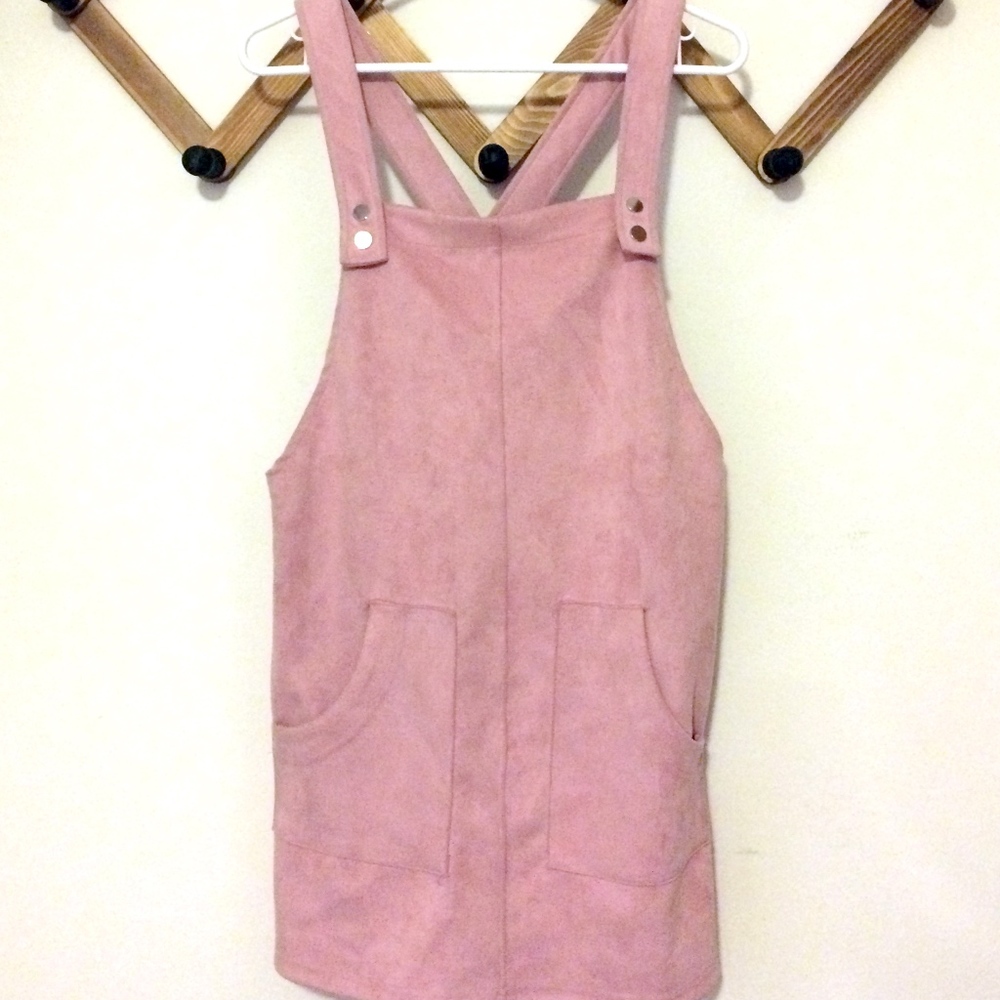 Woman's Bib Strap Pocket Mini Overall Dress